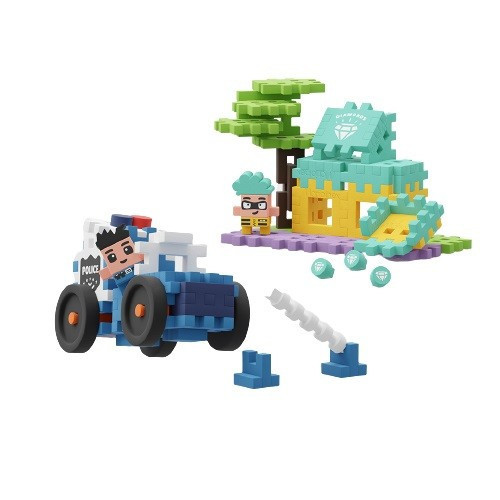 Marioinex Mini Waffle Police Vehicle & Jewellery Shop 3+