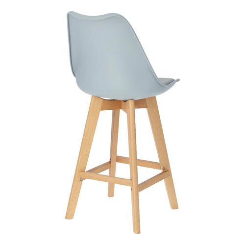 Bar Stool Norden Wood, low, PP, grey