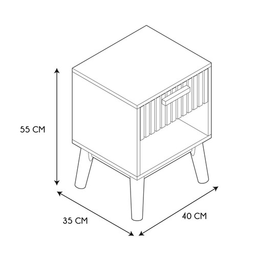 Bedside Table Nightstand Klaus, natural