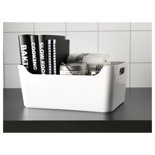 VARIERA Box, high-gloss white, 34x24 cm