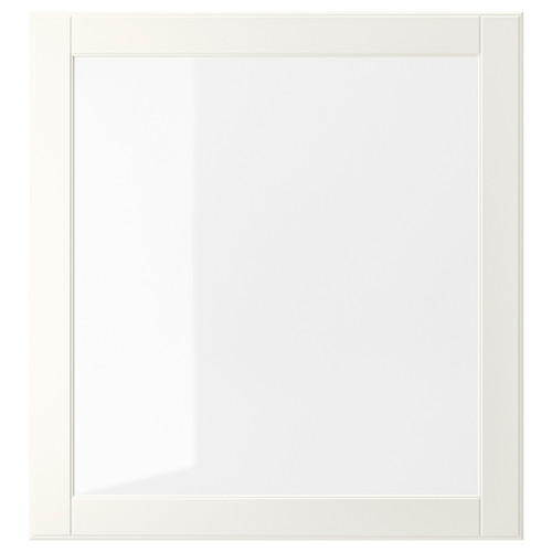 OSTVIK Glass door, white, clear glass, 60x64 cm
