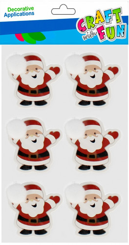 Craft Christmas Self-Adhesive Decorative Stickers Santa 6pcs