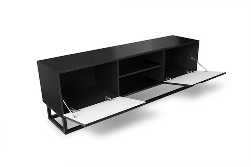 TV Cabinet Loftia Mini, metal base, black/matt black