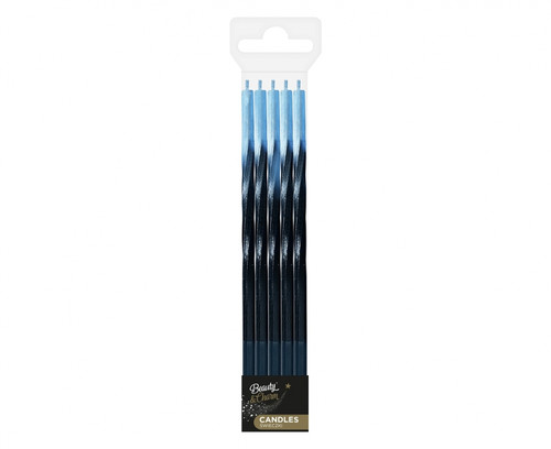 Candles Twist Ombre 5pcs, blue/black