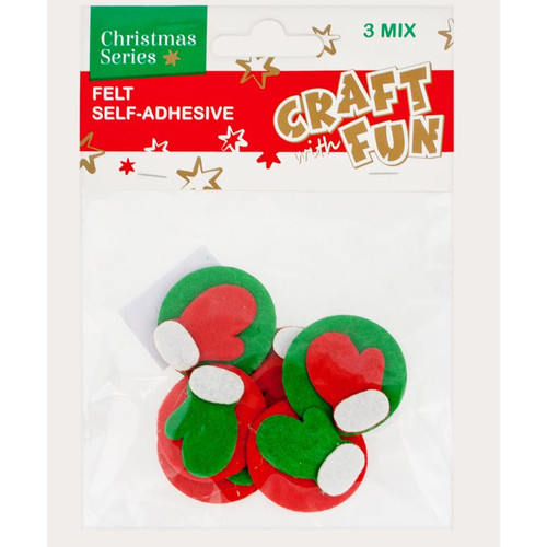 Christmas Self-adhesive Felt Decoration 6pcs, 1 set, random patterns