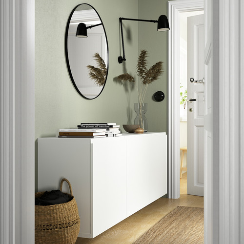 BESTÅ Wall-mounted cabinet combination, white/Västerviken white, 180x42x64 cm