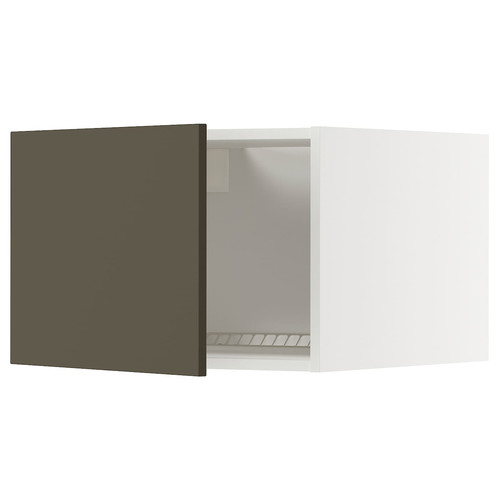 METOD Top cabinet for fridge/freezer, white/Havstorp brown-beige, 60x40 cm