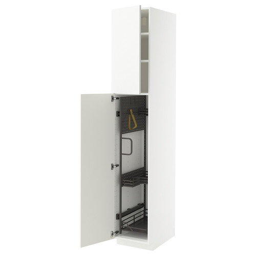 METOD High cabinet with cleaning interior, white/Ringhult white, 40x60x220 cm