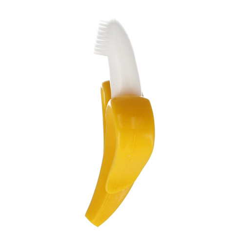 Bam Bam Soft Silicone Teether Brush Banana 4m+