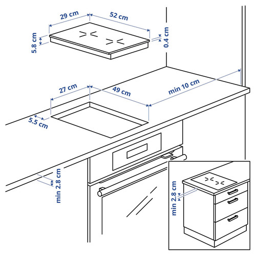 VÄLBILDAD Induction hob, black IKEA 300 black, 29 cm