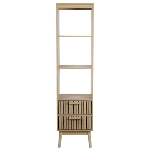 Shelving Unit Klaus, narrow, 2 drawers, natural