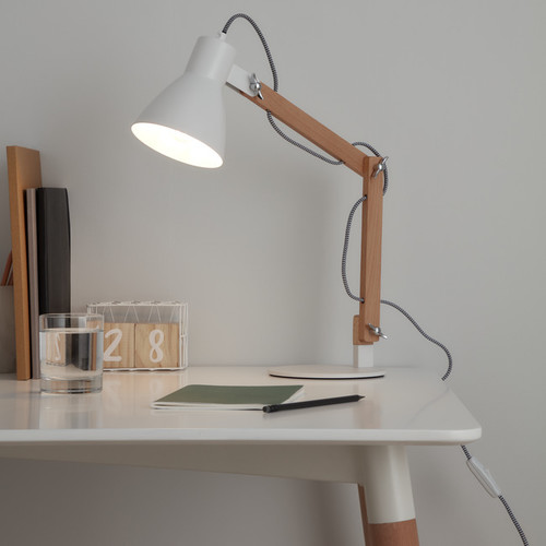 GoodHome Desk Lamp Peroten E27, matt white