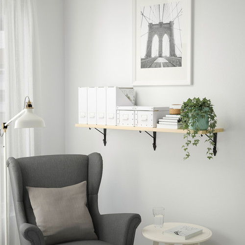 TRANHULT / KROKSHULT Wall shelf, aspen, 120x30 cm