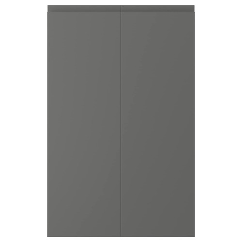 VOXTORP 2-p door f corner base cabinet set, right-hand dark grey, 25x80 cm