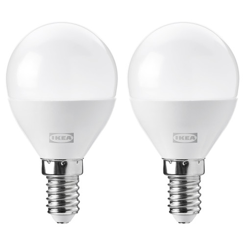 SOLHETTA LED bulb E14 806 lumen, dimmable/globe opal white, 45 mm