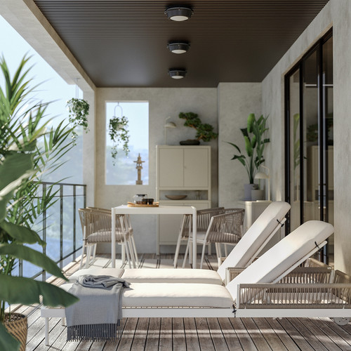FRÖSÖN Sun lounger cushion cover, outdoor beige, 190x60 cm