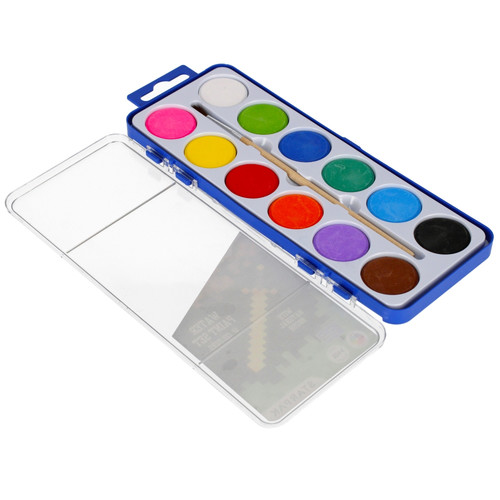 Starpak Water Paint Set Pixel 12 Colours & Paintbrush