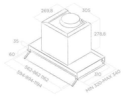 Elica Hood BOXIN LUX LX/IX/A/60, inox