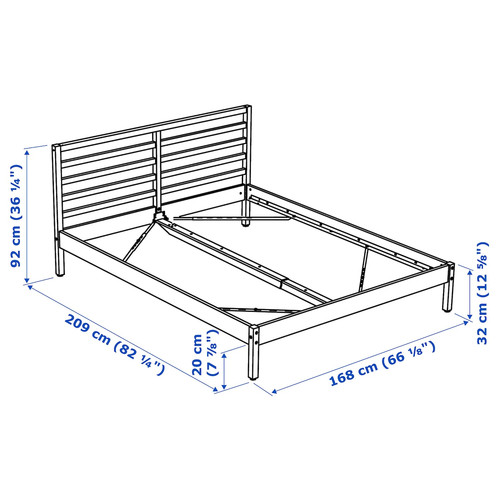 TARVA Bed frame, pine/Lindbåden, 160x200 cm