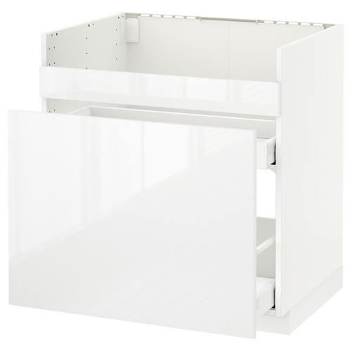 METOD Base cb f HAVSEN snk/3 frnts/2 drws, white Maximera/Ringhult white, 80x60 cm