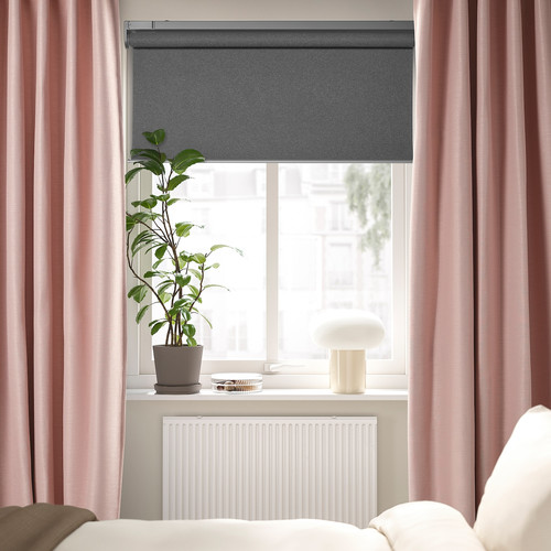 VILBORG Room darkening curtains, 1 pair, pink, 145x300 cm