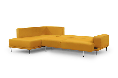 Corner Sofa-Bed Left Nicole L Salvador 10/black legs, mustard