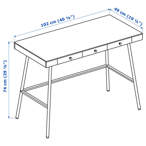 LILLÅSEN Desk, bamboo, 102x49 cm