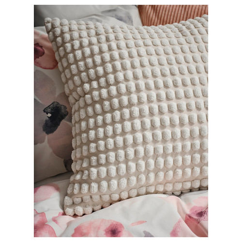 SVARTPOPPEL Cushion cover, off-white, 50x50 cm