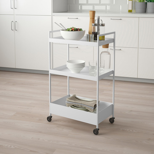 NISSAFORS Trolley, white, 50.5x30x83 cm