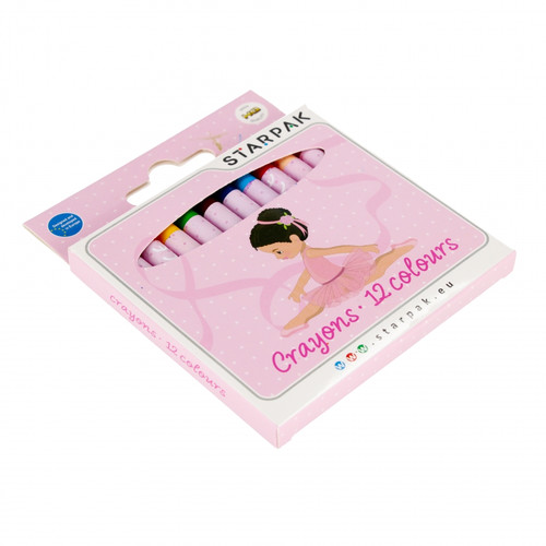 Starpak Wax Crayons 12 Colours Ballerina, 1 set, assorted