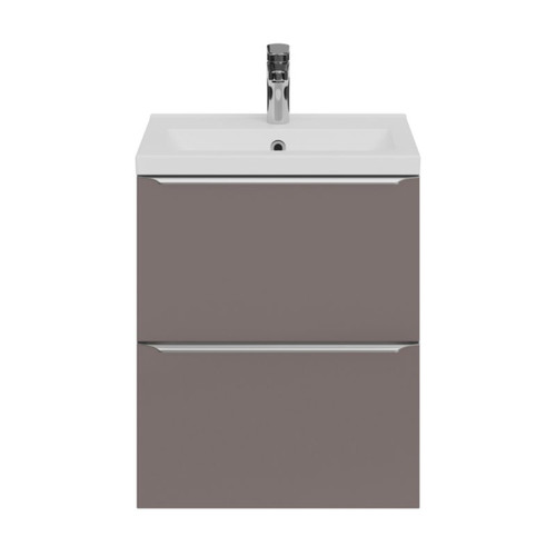 Goodhome Wall-mounted Basin Cabinet Imandra Slim 50cm, anthracite