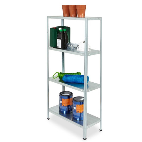 Steel Shelving Unit 140x70x30cm 4 Shelves 40kg, galvanized