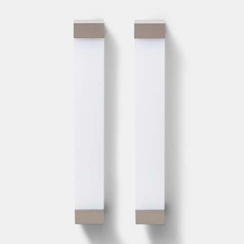 GoodHome Cabinet Handle Mulco, hole spacing 19.2 cm, white-silver, 2 pack