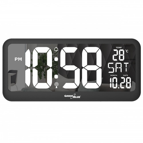 GreenBlue Digital Clock with Temperature Sensor LCD Display GB214