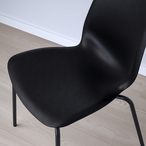 STENSELE / LIDÅS Table and 2 chairs, anthracite anthracite/black/black, 70 cm