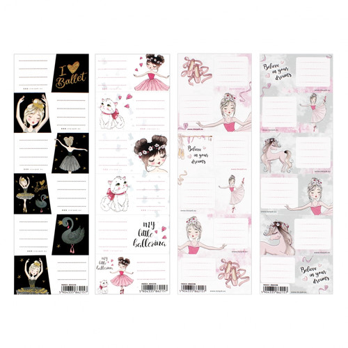 Label Stickers for Notebooks 25pcs Ballerina, assorted