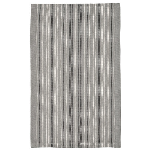 TRANSPORTLED Rug, flatwoven, grey/striped, 50x80 cm