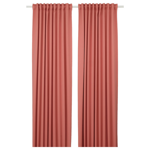 MAJGULL Room darkening curtains, 1 pair, pink, 145x300 cm