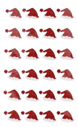 Craft Christmas Self-Adhesive Decoration Set Santa Hat 24pcs