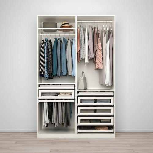 PAX Wardrobe combination, white, 150x58x236 cm