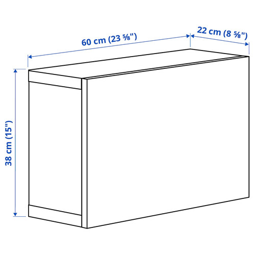 BESTÅ Wall-mounted cabinet combination, white/Smeviken white, 60x22x38 cm