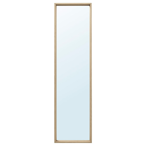 NISSEDAL Mirror, white stained oak effect, 40x150 cm