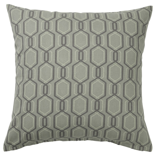 JÄTTEPOPPEL Cushion cover, green/grey, 50x50 cm