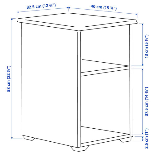 SKRUVBY Side table, white, 40x32 cm