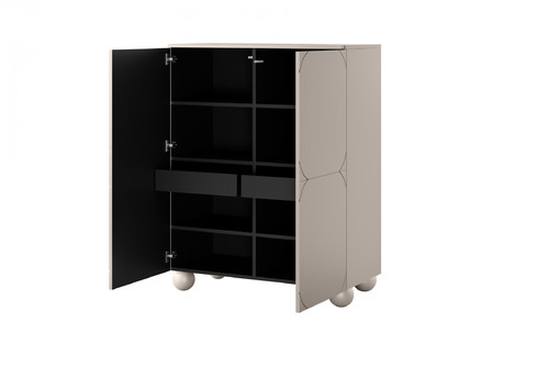 Sideboard Cabinet Sonatia II 120 cm, with 2 internal drawers, cashmere