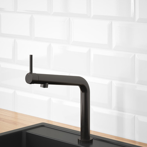 BOSJÖN Kitchen mixer tap, brushed black metal