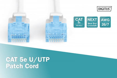 Digitus Patch Cable CAT 5e U-UTP 5m, white