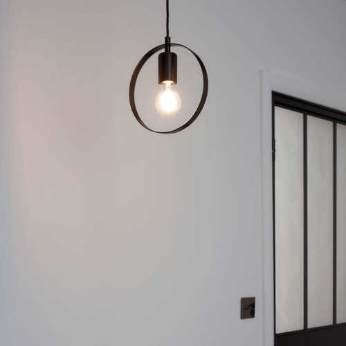 GoodHome Pendant Lamp Kaitains E27 20cm, black