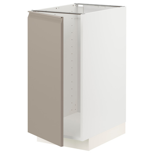 METOD Base cab f sink/waste sorting, white/Upplöv matt dark beige, 40x60 cm