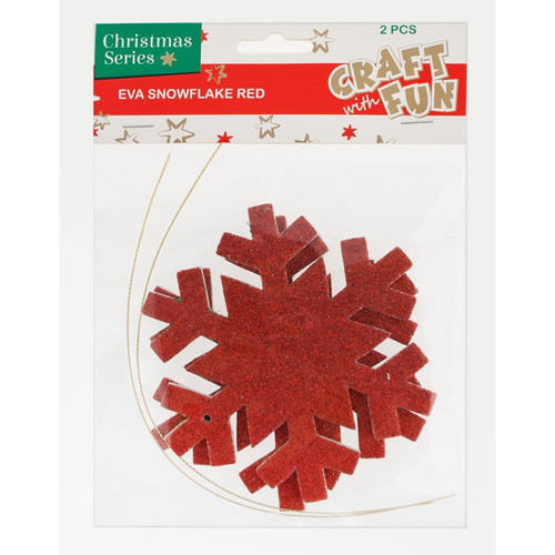 Christmas Decorations Eva Snowflake Red 2pcs